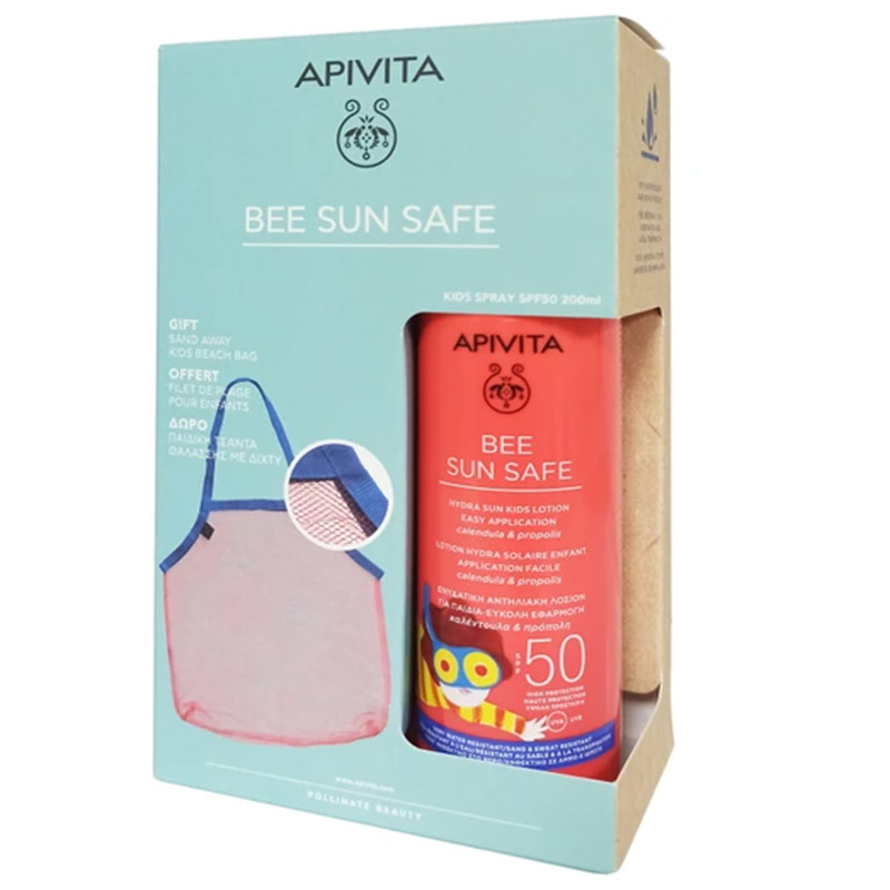 apivita-bee-sun-safe-promo-children's-offer-package-with-hydra-sun-kids-lotion-spf50-moisturizing-sunscreen-lotion-for-children-with-easy-application-200ml-